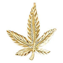 Load image into Gallery viewer, 14k Yellow Gold 19mm Marijuana Leaf Assorted Pendant