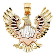 Load image into Gallery viewer, 14k Tri Color Gold 25mm Eagle Assorted Pendant