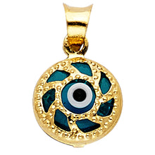 Load image into Gallery viewer, 14K Yellow Gold 9mm Evil Eye Pendant