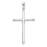 14K White Gold 25mm Classic Cross Religious Pendant
