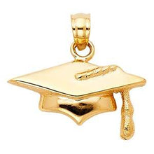 Load image into Gallery viewer, 14k Yellow Gold 19mm Graduation Hat Assorted Pendant