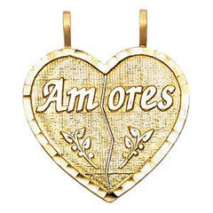 14k Yellow Gold 26mm Teamo Heart 2 Piece Assorted Pendant