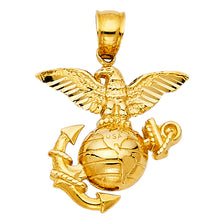Load image into Gallery viewer, 14K Yellow Gold 20mm USA Logo Pendant