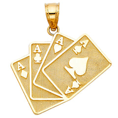14K Yellow Gold 25mm A Pocker Pendant