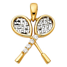 Load image into Gallery viewer, 14K Two Tone 14mm Tennis Racket Pendant