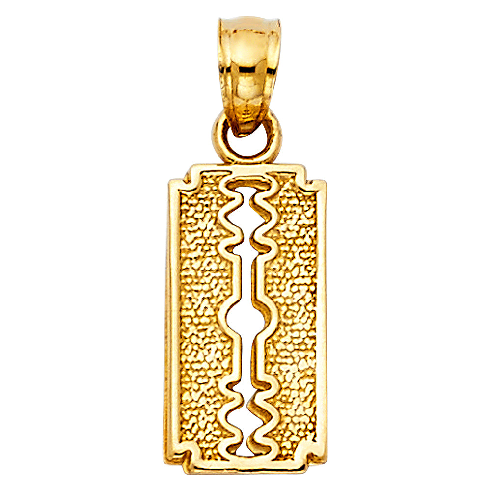 14K Yellow Gold 7mm Keyhole Pendant