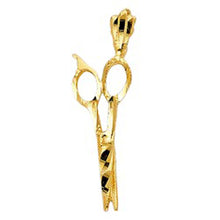 Load image into Gallery viewer, 14K Yellow Gold 8mm Scissors Pendant