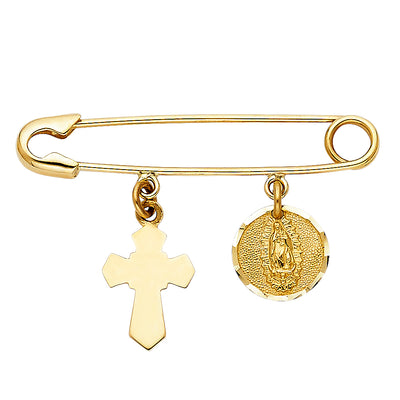 14K Yellow Gold 38mm Hang on Clip Pendant