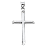 14K White Gold 20mm Classic Cross Religious Pendant