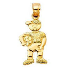 Load image into Gallery viewer, 14k Yellow Gold 10mm Boy With Ball Pendant