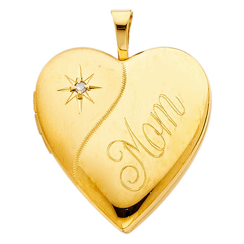 14K Yellow HEART LOCKET Pendant 3.1grams