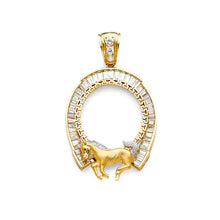 Load image into Gallery viewer, 14K Twotone HORSE SHOW CZ Frame 28.8gram