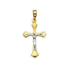 Load image into Gallery viewer, 14K Gold Two Tone 17mm Religious Crucifix Pendant - silverdepot