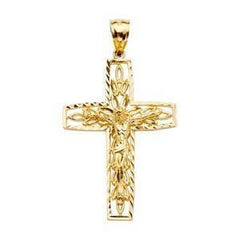 14K Gold 26mm Crucifix Cross Pendant