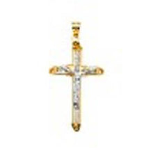 Load image into Gallery viewer, 14K Gold Two Tone 19mm Crucifix Cross Pendant - silverdepot