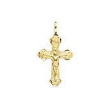 14K Gold Two Tone 14mm Crucifix Cross Pendant