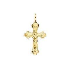 14K Gold Two Tone 14mm Crucifix Cross Pendant