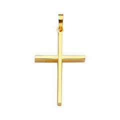 14K Yellow Gold 19mm Cross Pendant