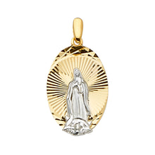 Load image into Gallery viewer, 14K Two Tone 17mm Religious Guadalupe Medal Pendant