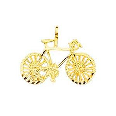 14K Yellow Gold 21mm Bicycle Pendant