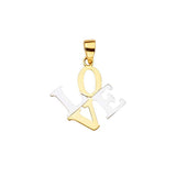 14K Gold 15mm Two Tone Love Pendant