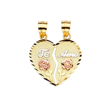 Load image into Gallery viewer, 14K Gold 20mm Tri Color Te-Amo Pendant - silverdepot
