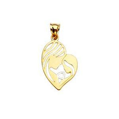 14k Yellow Gold 12mm Mom And Child Assorted Pendant