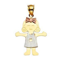 Load image into Gallery viewer, 14k Tri Color Gold 21mm Girl Assorted Pendant