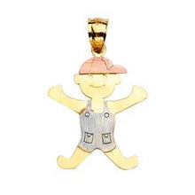 Load image into Gallery viewer, 14k Tri Color Gold 21mm Boy Assorted Pendant