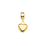 14K Yellow Heart Charm for Mix and Match Bracelet