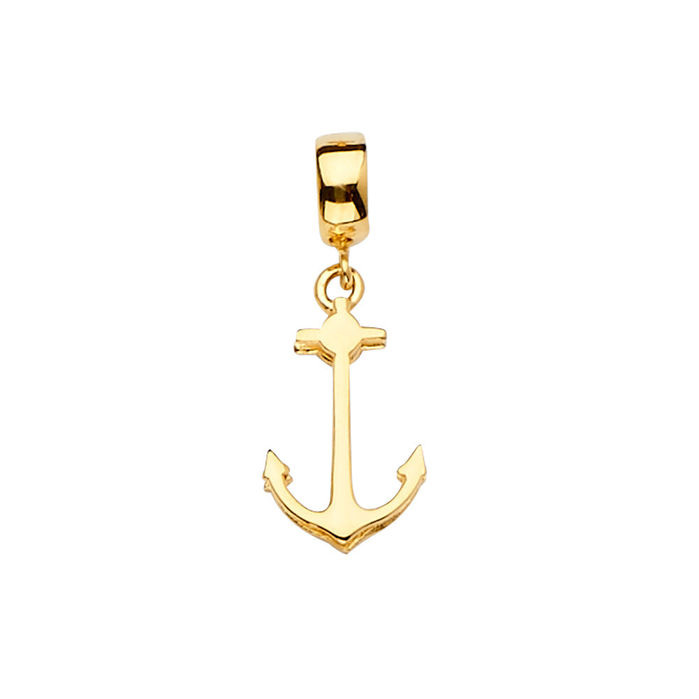14K Yellow Anchor Charm for Mix and Match Bracelet