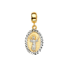 14K Twotone Baby Jesus Charm for Mix and Match Bracelet