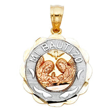 Load image into Gallery viewer, 14K Tri Color 15mm Baptism Religious Pendant - silverdepot
