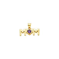 14K Yellow Gold MOM Pendant