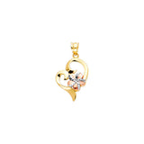 14K Yellow Gold Heart Pendant