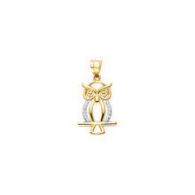Load image into Gallery viewer, 14K Yellow Gold OWL Cz Pendant