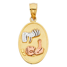 Load image into Gallery viewer, 14K Tri Color 10mm Religious Pendant - silverdepot