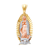 14K Tricolor Fancy Guadalupe With CZ Pendant Approximately 10 Grams
