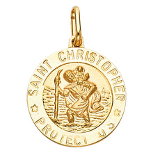Load image into Gallery viewer, 14K Yellow Gold 20mm St. Christopher Religious Pendant