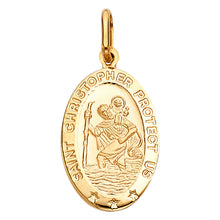 Load image into Gallery viewer, 14K Yellow Gold 15mm St. Christopher Religious Pendant