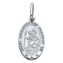 Load image into Gallery viewer, 14K White Gold 13mm St. Christopher Religious Pendant