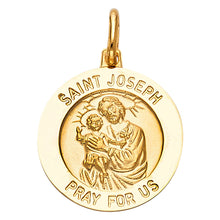 Load image into Gallery viewer, 14K Yellow Gold 20mm St. Joseph Religious Pendant
