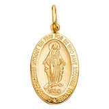 14K Yellow Gold 15mm Guadalupe Religious Pendant