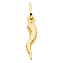 Load image into Gallery viewer, 14K Yellow Gold 5mm Cornicello Italian Horn Pendant