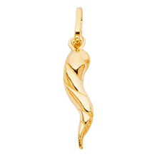 Load image into Gallery viewer, 14K Yellow Gold 8mm Twisted Cornicello Italian Horn Pendant