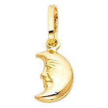 Load image into Gallery viewer, 14K Yellow Gold 10mm Half Moon Face Pendant