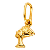 14K Yellow Gold 8mm Queen Nefertiti Pendant