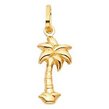 Load image into Gallery viewer, 14K Yellow Gold 10mm Palm Tree Pendant