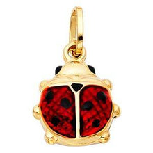 Load image into Gallery viewer, 14K Yellow Gold 15mm Lady Bug Enamel Pendant