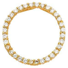 14K Yellow Gold 18mm Journey Circle of Life CZ Pendant